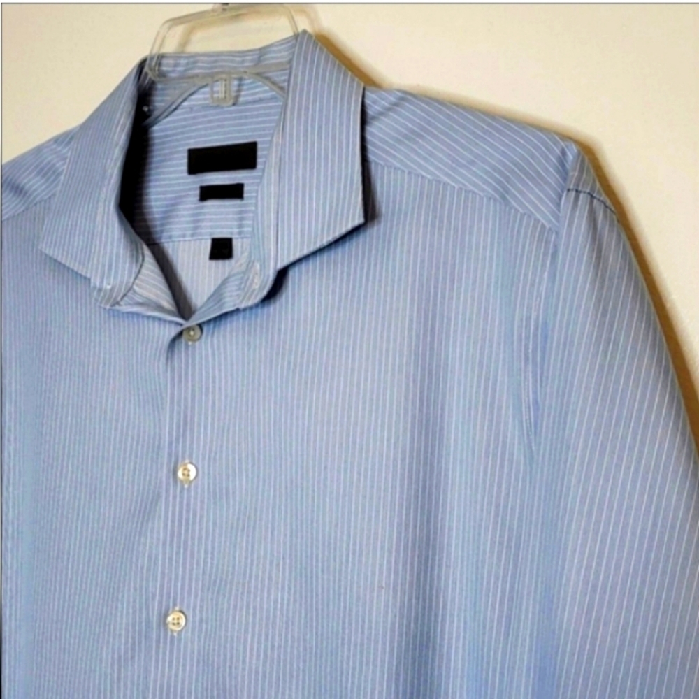 Calvin Klein Infinite No Iron Shirt Mens Stripes Preppy Office Tailored Fall - Picture 2 of 8